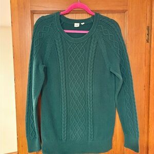 Green Cable Knit Sweater
